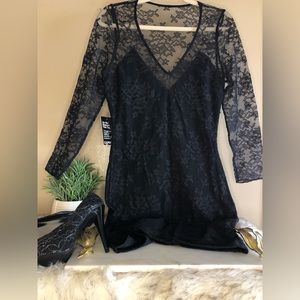 NWT Express Black Lace Mini Dress, Size 10